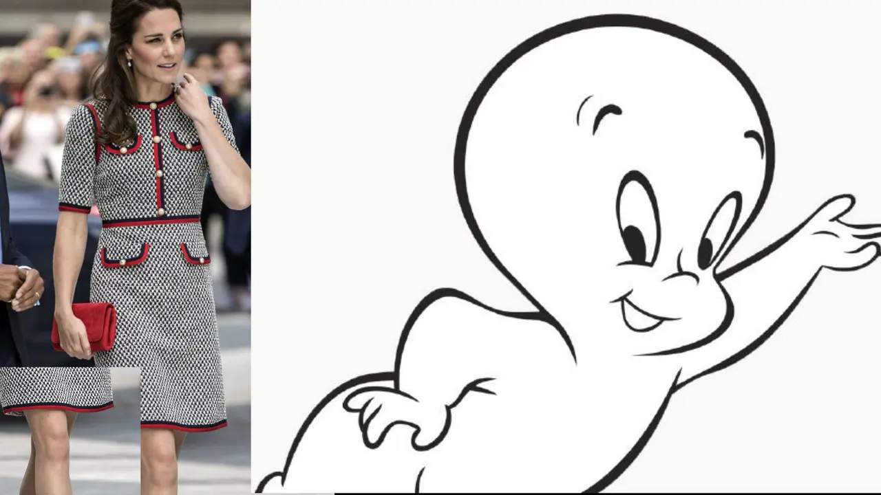 Penampakan mirip hantu Casper di lutut Kate Middleton. (AFP/News.com.au)