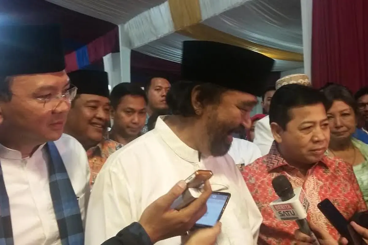 Ahok bersama Surya Paloh dan Setya Novanto