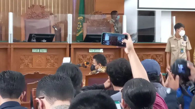 Situasi Sidang Perdana Ferdy Sambo Cs di Pengadilan Negeri Jakarta Selatan.