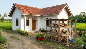 Gambar Rumah Minimalis di Desa Lengkap dengan Kandang Ayam
