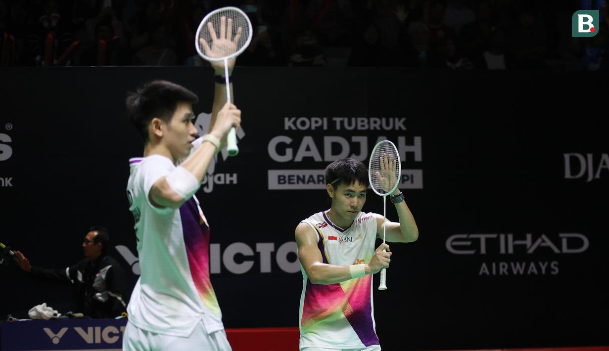 Pasangan muda itu menang atas unggulan kelima dengan dua gim langsung 21-19, 21-14. (Bola.com/M Iqbal Ichsan)