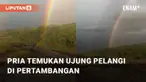 Pengguna TikTok temukan ujung pelangi di sebuah area pertambangan. Menurutnya, pelangi tersebut muncul setelah hujan deras