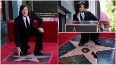 Aktor Norman Reedus saat menerima penghargaan bintang Hollywood Walk of Fame di Los Angeles, Amerika Serikat, 27 September 2022. (AP Photo/Chris Pizzello)