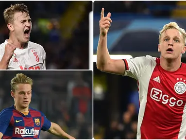 Donny Van De Beek resmi dipinang Manchester United dari Ajax dengan mahar yang cukup tinggi. Selain Van de Beek, ada sejumlah pemain Ajax lainnya yang tercatat memiliki nilai transfer tinggi saat dijual. Berikut Donny Van De Beek dan 5 Pemain Termahal dari Ajax. (kolase foto AFP)