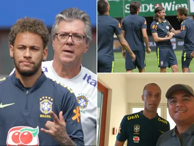 Jurnalis Bola.com, Reza Khomaini, berkesempatan meliput latihan timnas Brasil di Stadion Ernst Happel, Wina. Latihan ini merupakan persiapan jelang laga ujicoba melawan Austria. (Kolase foto-foto Reza Khomaini)