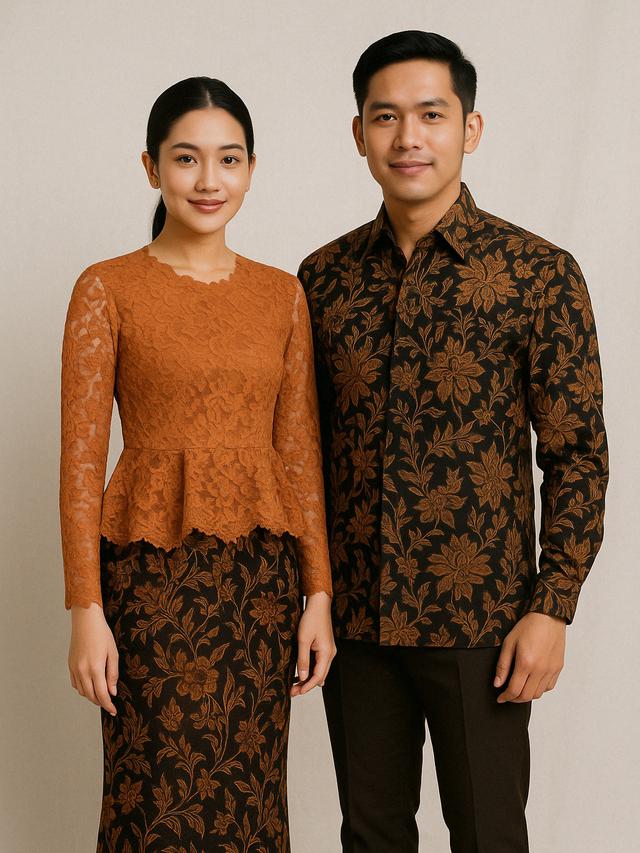 Batik Kombinasi Brokat Elegan (Foto: Rizka Nur Laily via ChatGPT)