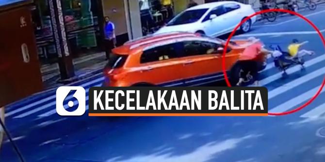 VIDEO: Rekaman Balita yang Selamat Setelah Tertabrak Mobil