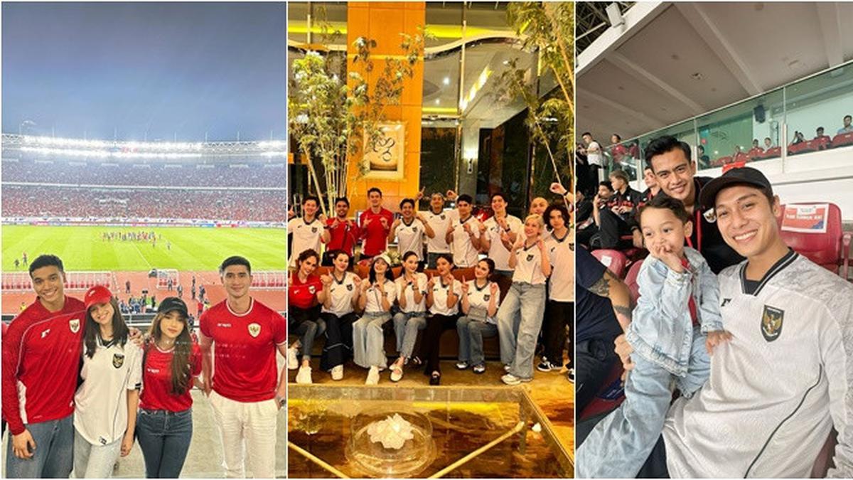 8 Potret Artis Nonton Timnas Indonesia Vs Bahrain di GBK, Kompak Pakai Jersey