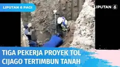 Tiga pekerja proyek Tol Cijago, Depok, tertimbun tanah di kedalaman 5 meter saat sedang melakukan pengukuran untuk menanam tiang pancang. Ketiganya berhasil dievakuasi dan langsung dilarikan ke rumah sakit.