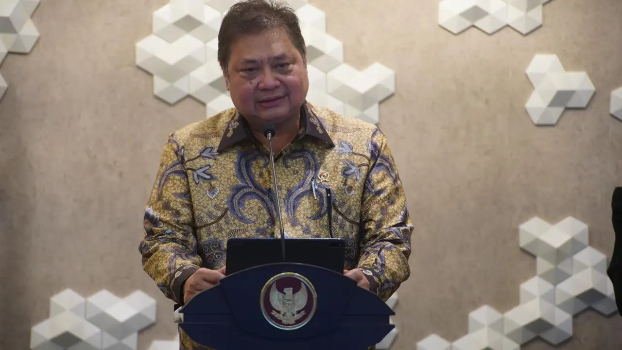 Menteri Koordinator Bidang Perekonomian Airlangga selaku Ketua Tim Pengarah Satgas Peningkatan Ekspor Nasional. (Dok Kemenko Perekonomian)