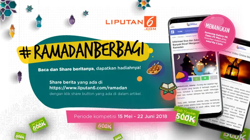 Menyemarakkan Bulan Suci Ramadan 2018, Liputan6.com ingin berbagi hadiah dengan menggelar #RamadanBerbagi. (Liputan6.com)