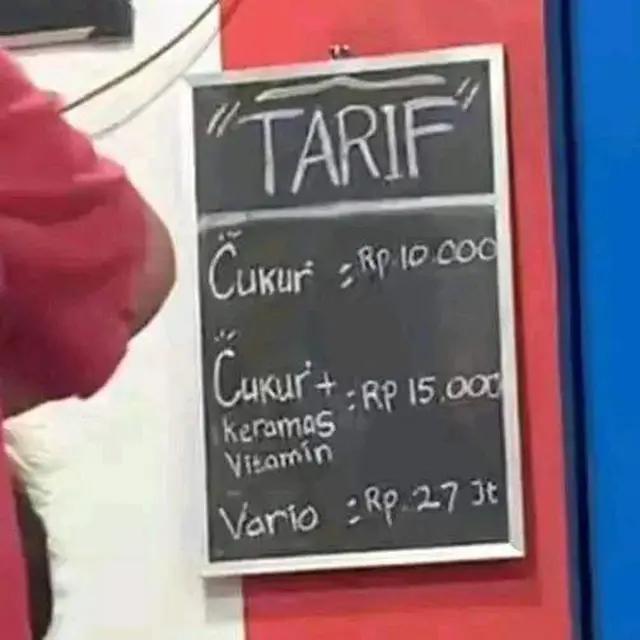 6 Tarif hingga Jutaan di Daftar Harga Ini Bikin Pembeli Kaget Seketika