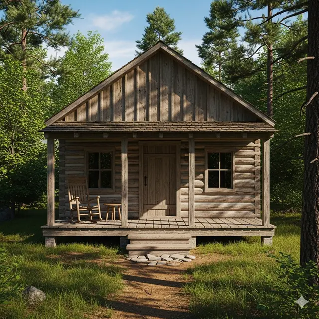 Model Rumah Kayu dengan Serambi Depan (Image by Gemini AI)
