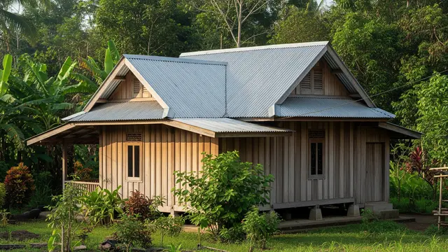 Ilustrasi Model Rumah Kecil di Kampung dengan Atap Seng Rapi/Gemini AI