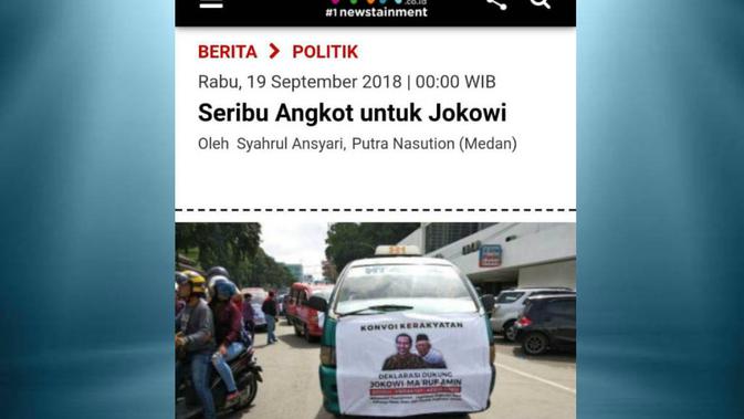 Cek fakta: Israel dukung pasangan Jokowi-Ma'ruf Amin (Sreengrab/Viva.co.id)