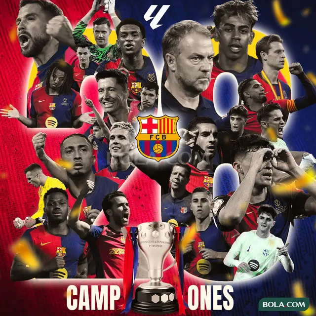 Barcelona - Ilustrasi Barcelona Juara Liga Spanyol Musim 2024/2025