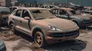 Porsche Cayenne yang ikut ditelantarkan hingga berkarat bersama mobil-mobil lainnya. (Source: Instagram/@automotive.ai)