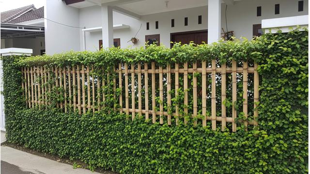 8 Ide Pagar Bambu Kombinasi Tanaman Rambat yang Asri, Ciptakan Privasi ...