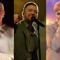 Katy Perry, Justin Timberlake dan Demi Lovato sajikan penampilan istimewa.