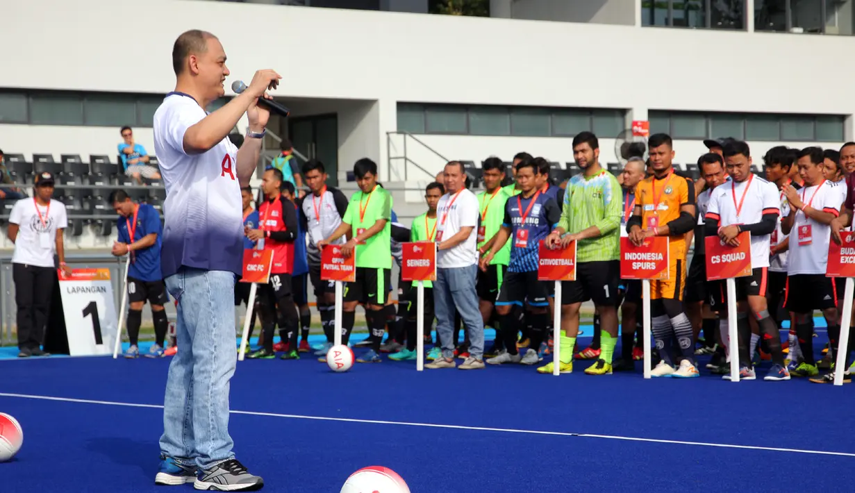 Chief Corporate Solutions PT AIA Financial Daniel Herjun Putranto memberi sambutan saat membuka AIA Championship 2019, Jakarta, Sabtu (12/1). AIA kembali menghadirkan AIA Championship. (Liputan6.com/HO/Fahmi)