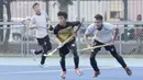 Atlet timnas hoki, Mittahid Haqqi, saat latihan di Lapangan Hoki, GBK, Jakarta, Jumat (7/4/2018). Latihan tersebut untuk persiapan jelang Asiang Games 2018. (Bola.com/M Iqbal Ichsan)