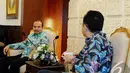 Dalam pertemuan ini, mereka berdua membahas program kerja dalam masa pemerintahan Jokowi-JK., Jakarta, Kamis (6/11/2014) (Liputan6.com/Andrian M Tunay) 