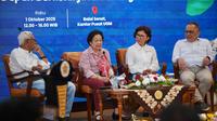 Presiden Indonesia kelima Megawati Soekarnoputri memberikan kuliah umum di Universitas Gadjah Mada (UGM) Yogyakarta,&nbsp;Rabu (1/10/2025). (Liputan6.com/ Kukuh Setyono)