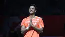 Kemenangan Alwi membuatnya lolos ke 16 besar dan akan berhadapan dengan sesama tunggal putra Indonesia, Jonatan Christie. (Bola.com/M Iqbal Ichsan)