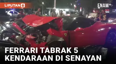 Ferrari Tabrak 5 Kendaraan di Senayan, Diduga Pengemudi Mabuk