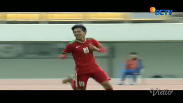 Gol Hanis Saghara perkokoh kemenangan Indonesia menjadi 2-0 di laga kedua Grup F Kualifikasi Piala Asia U-19 2018.
