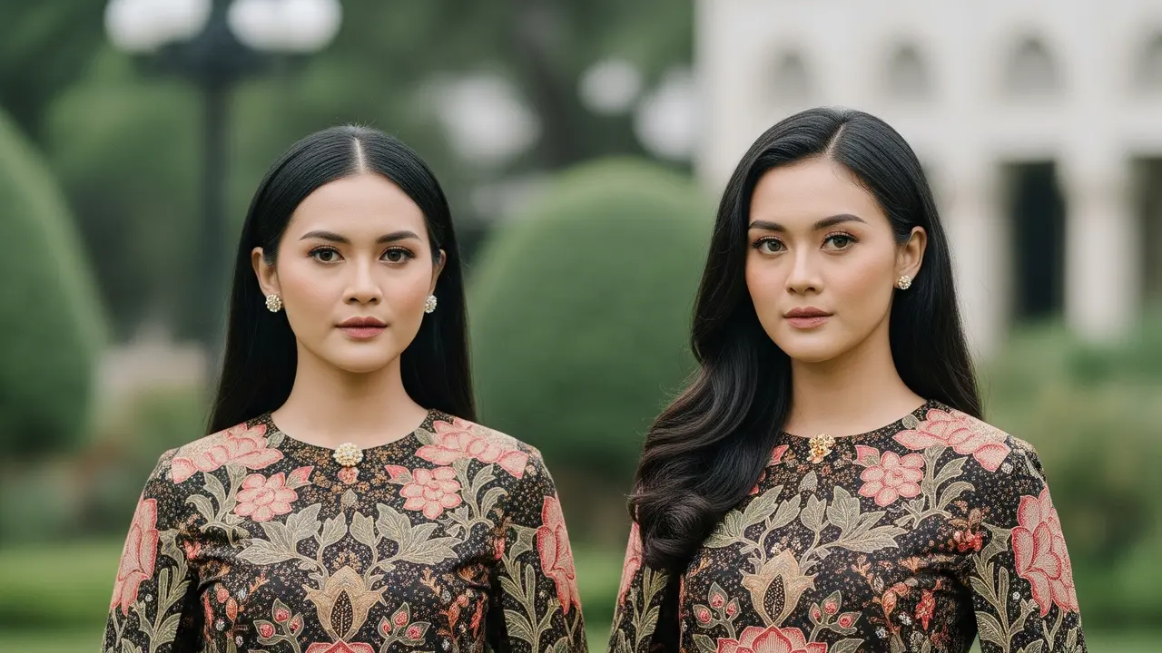 Model Dress Batik Brokat Layer Cape Elegan