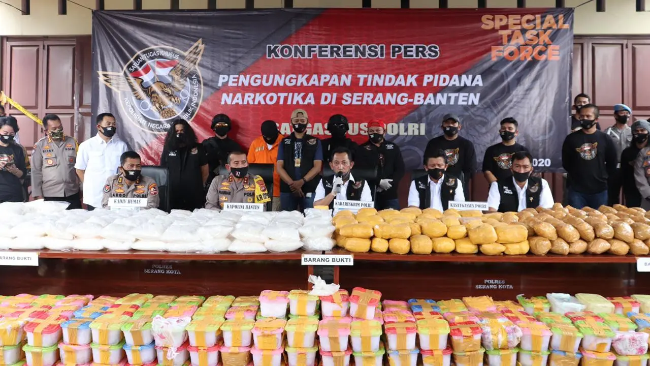 Bareskrim Polri bongkar kasus peredaran sabu seberat 821 kilogram jaringan Timur Tengah