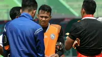 Kiper Arema U-19, Andriyas Francisco, mendapat panggilan mengikuti TC dan seleksi Timnas Indonesia U-19. (Bola.com/Iwan Setiawan)