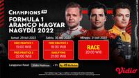 Link Live Streaming F1 GP Hungaria 2022 di Vidio Pekan Ini, 29-31 Juli 2022. (Sumber : dok. vidio.com)