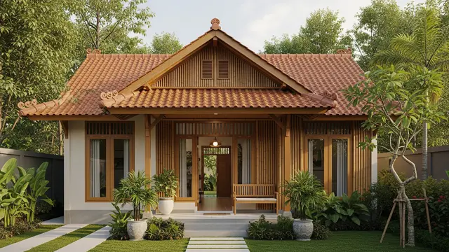 Rumah Desa Koridor Tengah dengan Sirkulasi Terarah