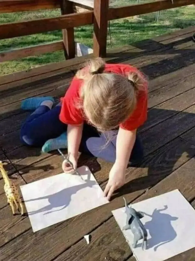 6 Potret Aksi Nyeleneh Anak saat Menjiplak Gambar, Ada yang Pakai Kucing