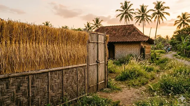 Ide Pagar Bambu Alami yang Bikin Rumah Terlihat Hangat. AI