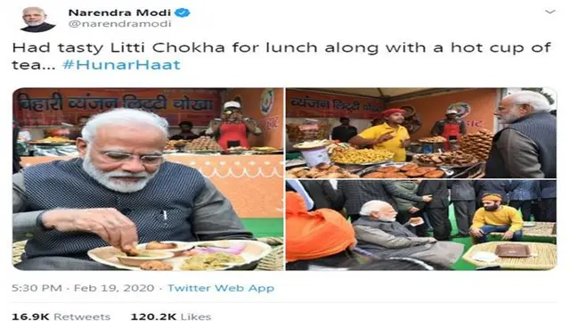 Gambar Tangkapan Layar Akun Twitter PM India Narendra Modi