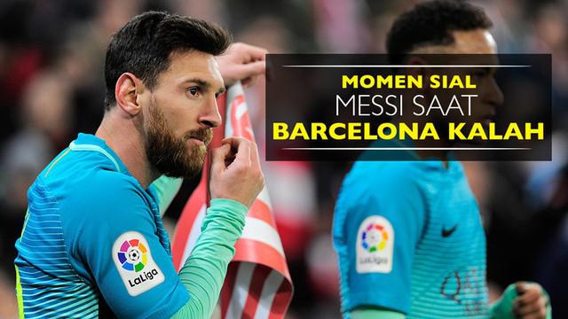 Video momen sial Lionel Messi saat Barcelona kalah dari Athletic Bilbao di Copa del Rey, Kamis (6/1/2017).