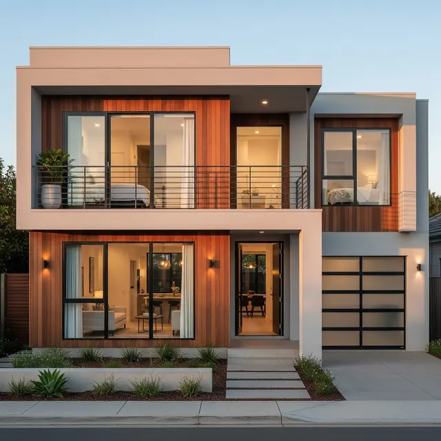 Rumah Tipe 45 Gaya Modern 2 Lantai dengan Balkon
