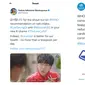 Unggahan bos WHO mengapresiasi Lee Seung Gi soal batasan konsumsi garam dalam drakor The Law Cafe. (Sumber: Twitter / @DrTedros)