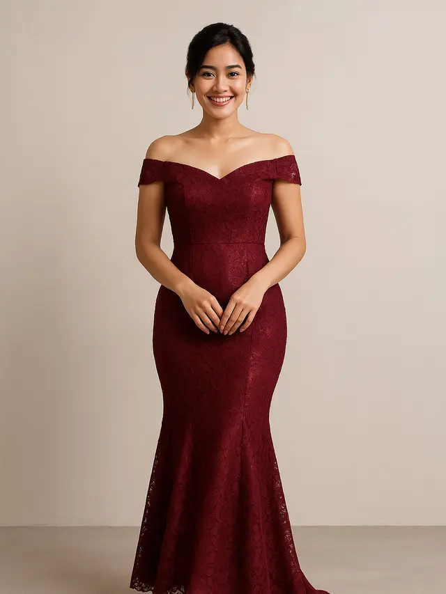 Model Baju Bridesmaid Brokat Non Hijab/Ilustrasi oleh AI