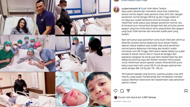 Uut Permatasari Ceritakan Proses Melahirkan Anak Kedua, Harus Operasi Caesar Karena Posisi Bayi Melintang