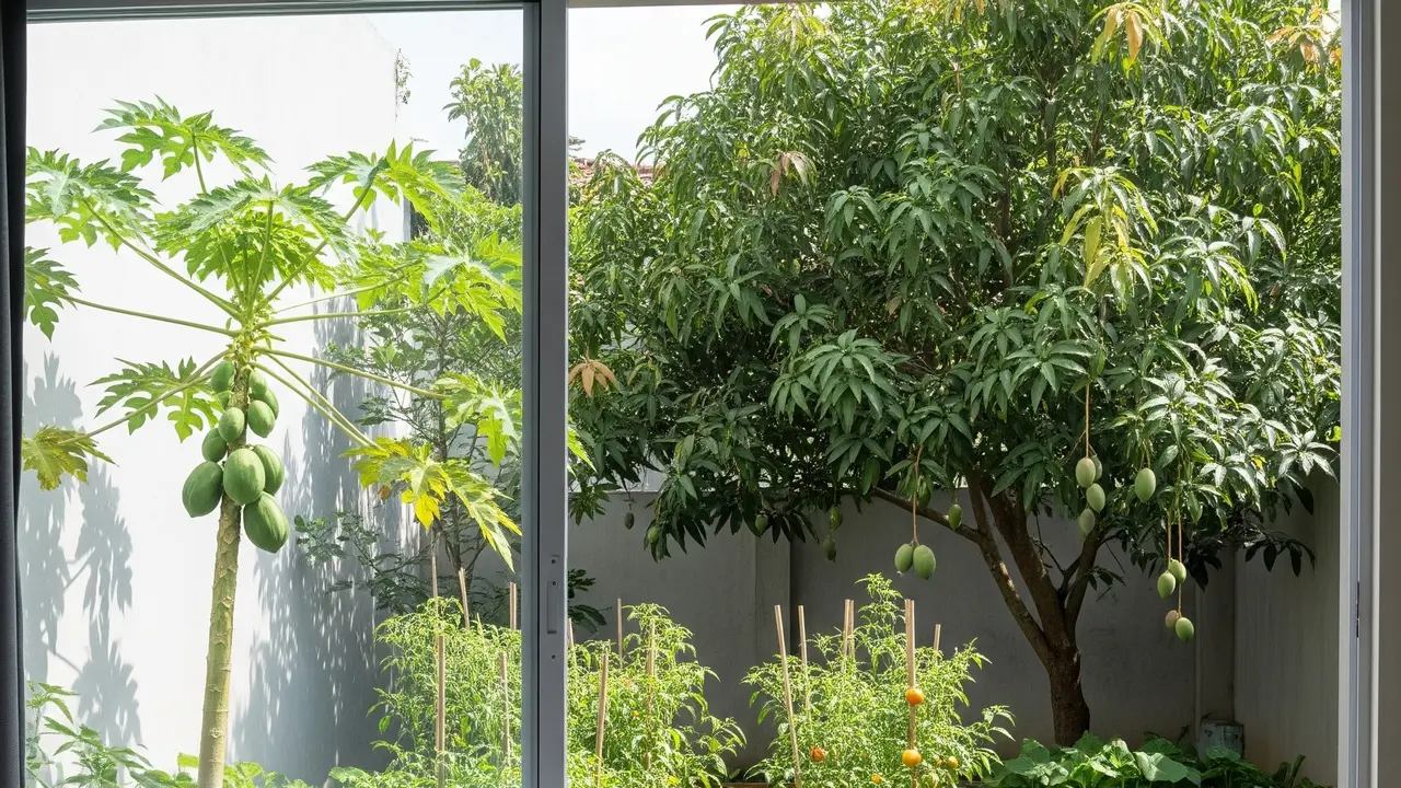 Inspirasi Rumah Sederhana di Kebun 2 Kamar Minimalis Tampak Estetik
