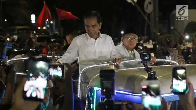 Ribuan Pendukung Lepas Jokowi-Ma'ruf Amin ke Gedung KPU