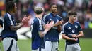 Raut kecewa para pemain Manchester United setelah laga lanjutan Liga Inggris 2024/2025 melawan Brentford di Gtech Community Stadium, London, Inggris, Minggu (04/05/2025) waktu setempat. (AFP/Justin Tallis)