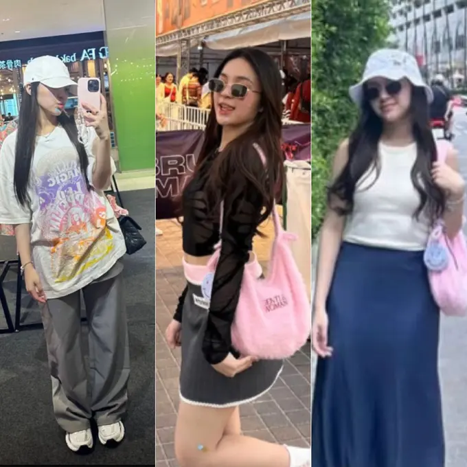 Eca Aura saat Liburan dan Nonton Konser Bruno Mars di Thailand