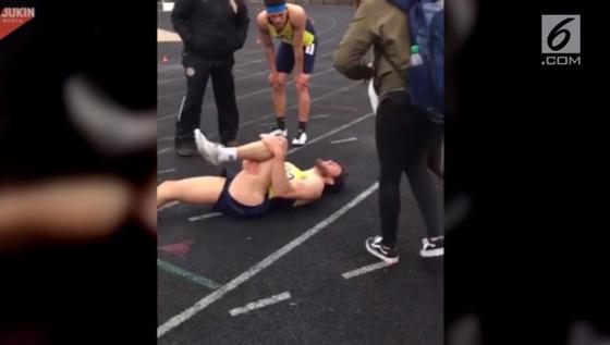 VIDEO: Atlet Maraton Pura-pura Cedera Demi Lamar Pacar