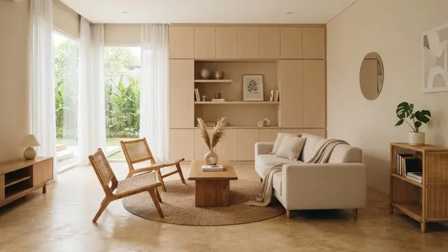 Cara membuat ruangan satu warna terasa elegan yang desainnya timeless model mempertahankan bentuk furnitur yang sederhana
