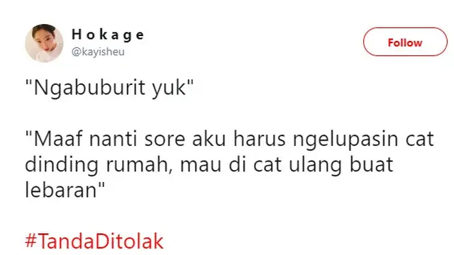 ajakan bukber ditolak (foto: @kayisheu)